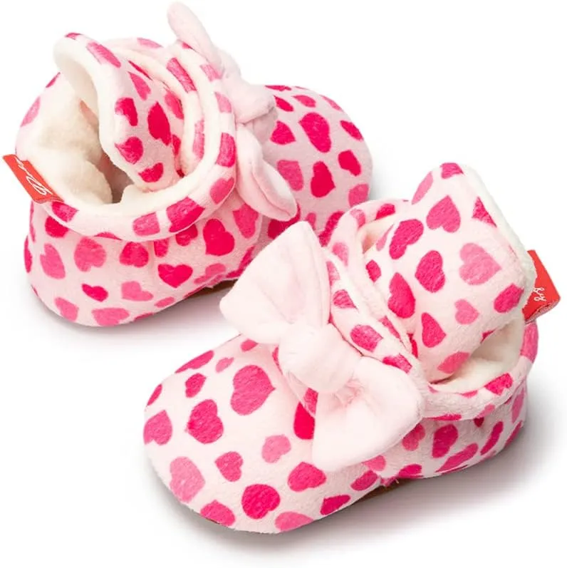 Meckior Newborn Infant Baby Girls Boys Warm Fleece Winter Booties First Walkers Slippers Shoes
