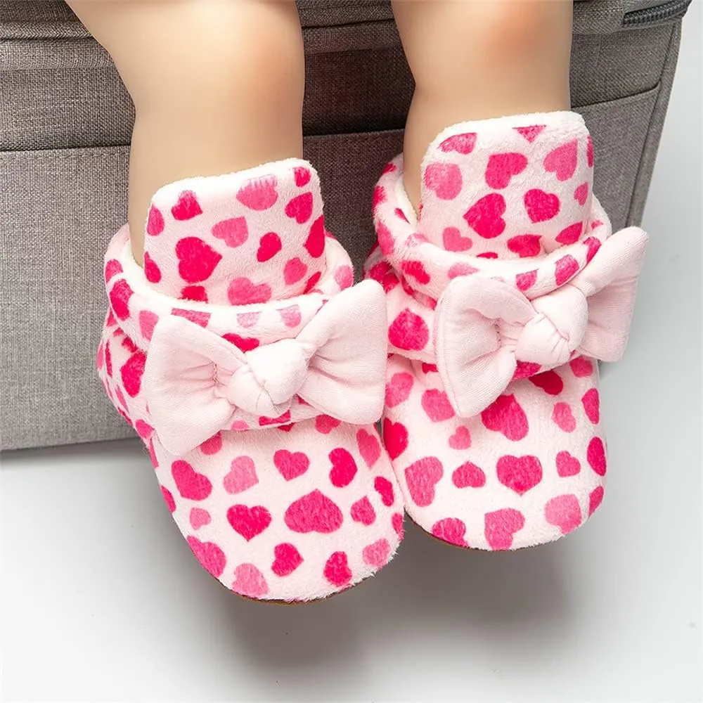 Meckior Newborn Infant Baby Girls Boys Warm Fleece Winter Booties First Walkers Slippers Shoes