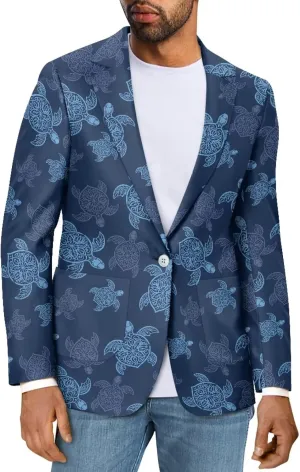 Men's Casual Blazer Business One Button Lapel Men Suit Jacket with Pockets Long Sleeve Sport Coat Regular Fit