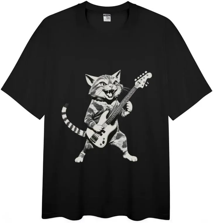 Men's Cotton Short Sleeve Tees Soft Fashion Print T-Shirts Casual Graphic Crewneck Tops