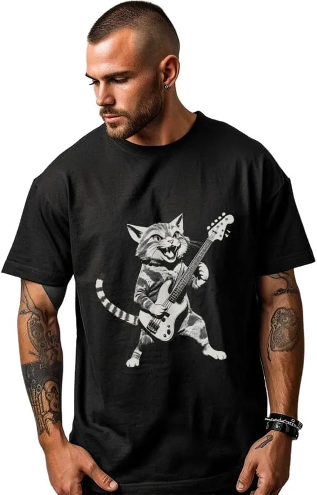 Men's Cotton Short Sleeve Tees Soft Fashion Print T-Shirts Casual Graphic Crewneck Tops