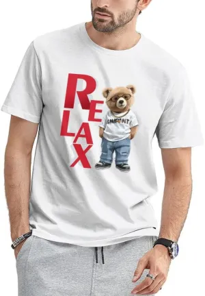 Men's Cotton Short Sleeve Tees Soft Fashion Print T-Shirts Casual Graphic Crewneck Tops