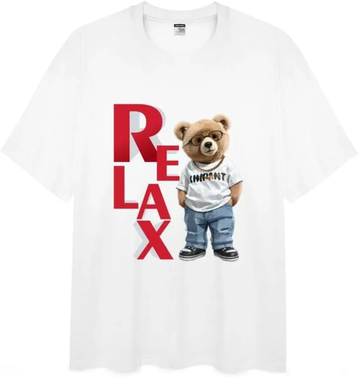 Men's Cotton Short Sleeve Tees Soft Fashion Print T-Shirts Casual Graphic Crewneck Tops
