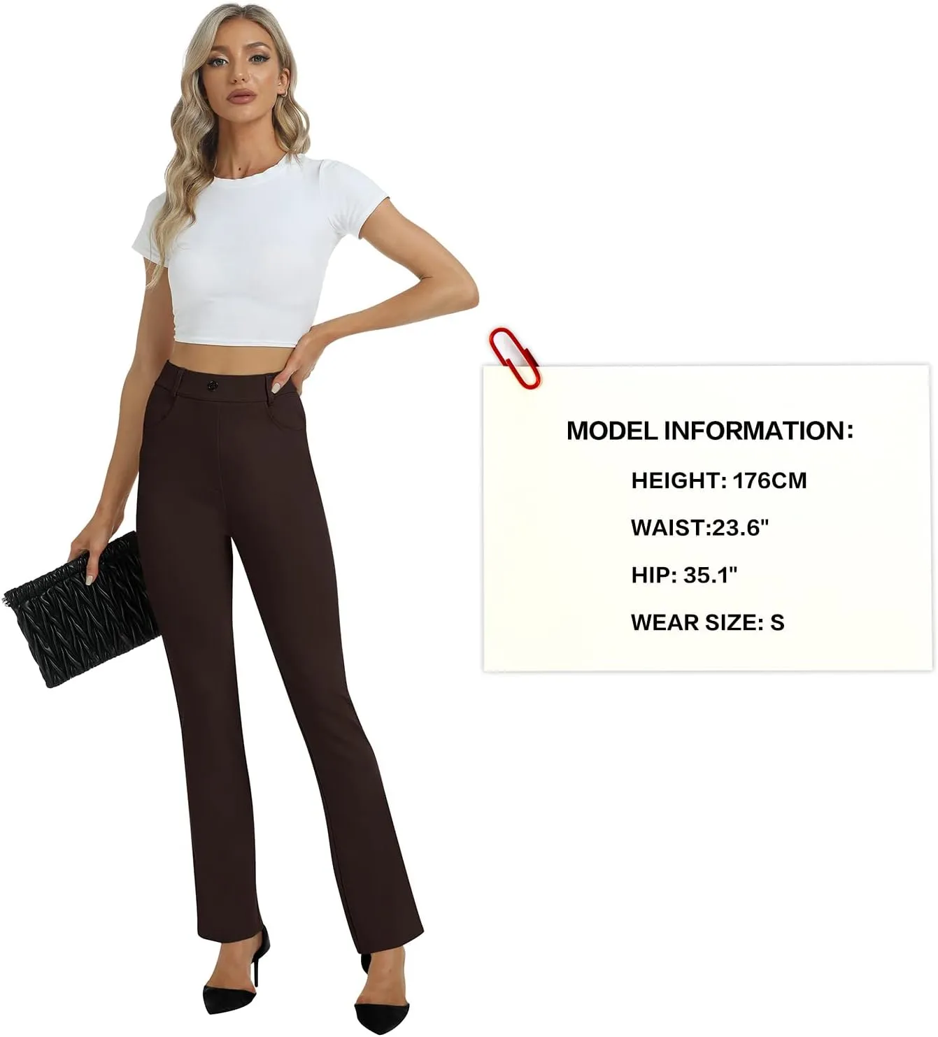 MoFiz Women's Yoga Dress Bootcut Work Slacks Stretch Office Casual Golf Pants Petite/Regular/29/31