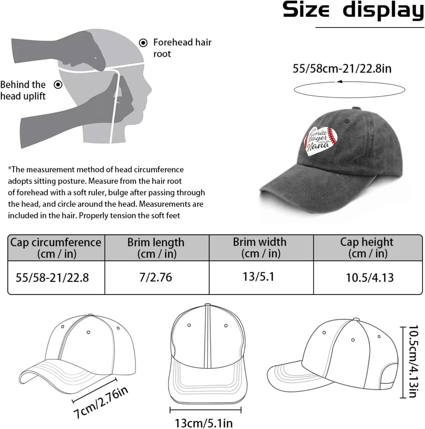 My Favoiite Baseball Playes Calls Me Nana Hat Women's Hats & Caps Pigment Black Womens Hat Gifts for Son Workout