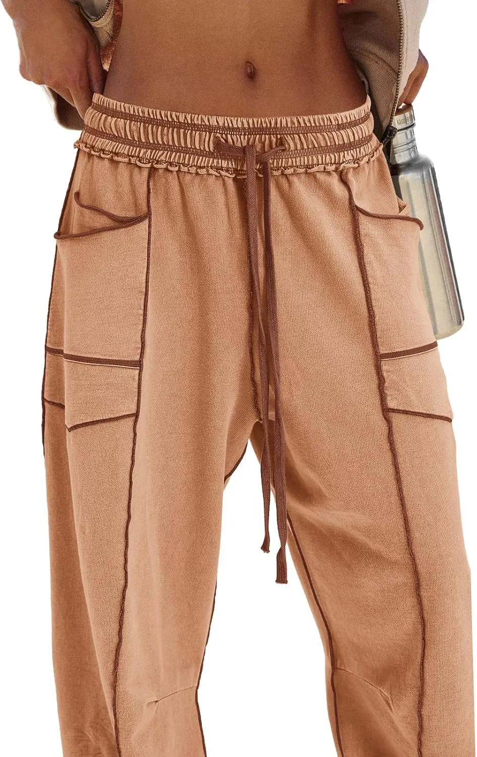 Panadila Womens Barrel Pants Drawstring Wide Leg Sweatpants Baggy Summer Lounge Pants Casual Beach Trousers