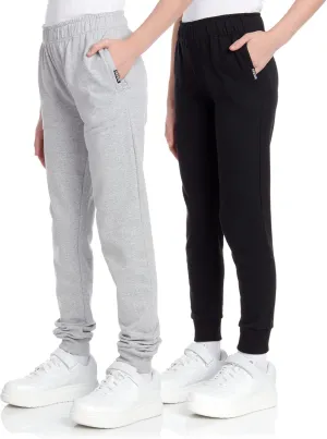 RBX Girls' Sweatpants - 2 Pack Active Fleece Joggers (Size: 4-16)