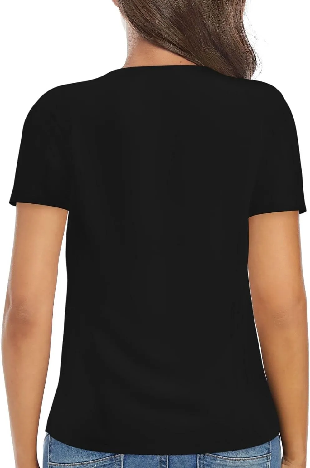 Retro American Football Womens Deep v Neck T-Shirts Short Sleeve Shirts Casual Tee Tops Slim Fit T-Shirt