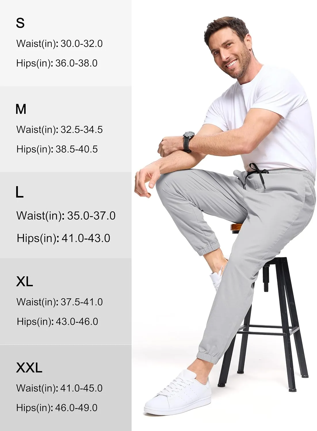 SEVEGO Tall Men's Casual Joggers 30"/32"/34"/36" Inseam Cotton Chino Cargo Pants Hiking Outdoor Sweatpants