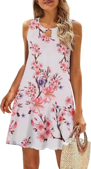 SGASY Women's Casual Summer Sleeveless Dresses Plus Size Swing Tank Dress Hawaiian Beach Sundress with Pockets 2024