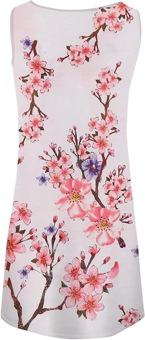 SGASY Women's Casual Summer Sleeveless Dresses Plus Size Swing Tank Dress Hawaiian Beach Sundress with Pockets 2024