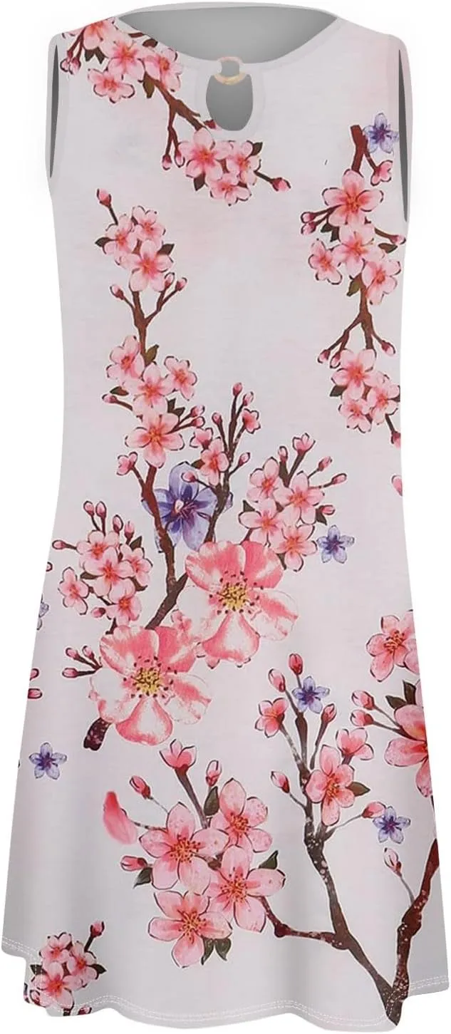 SGASY Women's Casual Summer Sleeveless Dresses Plus Size Swing Tank Dress Hawaiian Beach Sundress with Pockets 2024