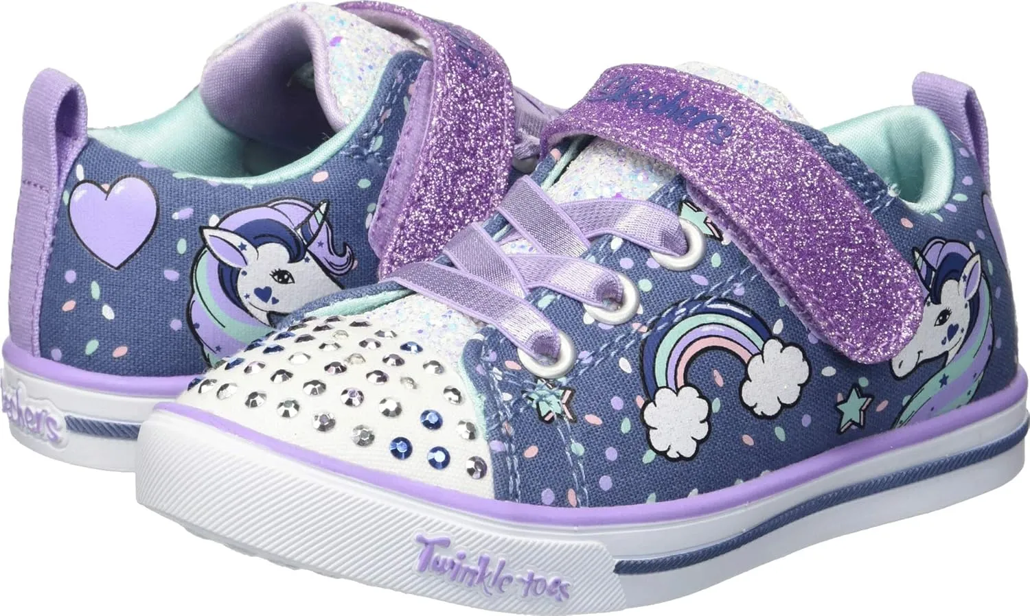 Skechers Unisex-Child Twinkle Toes Sparkle Lite-Unicorn Craze Sneaker