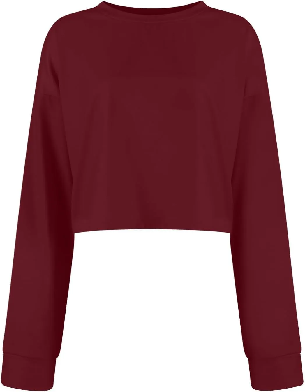 slqdgmryz Cropped Sweatshirts for Women Crewneck Fall Crop Top Sweatshirt Preppy Loose Fit Drop Shoulder Pullover Hoodie