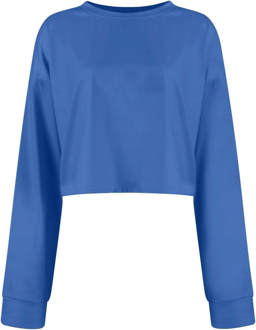 slqdgmryz Cropped Sweatshirts for Women Crewneck Fall Crop Top Sweatshirt Preppy Loose Fit Drop Shoulder Pullover Hoodie