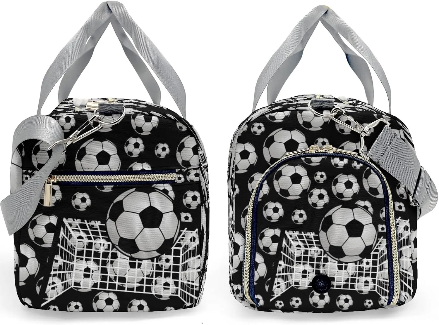 Soccer Ball Player Number Name Gym Bag for Women, Travel Duffle Bag Carry On Weekender Bag with Shoe Compartment