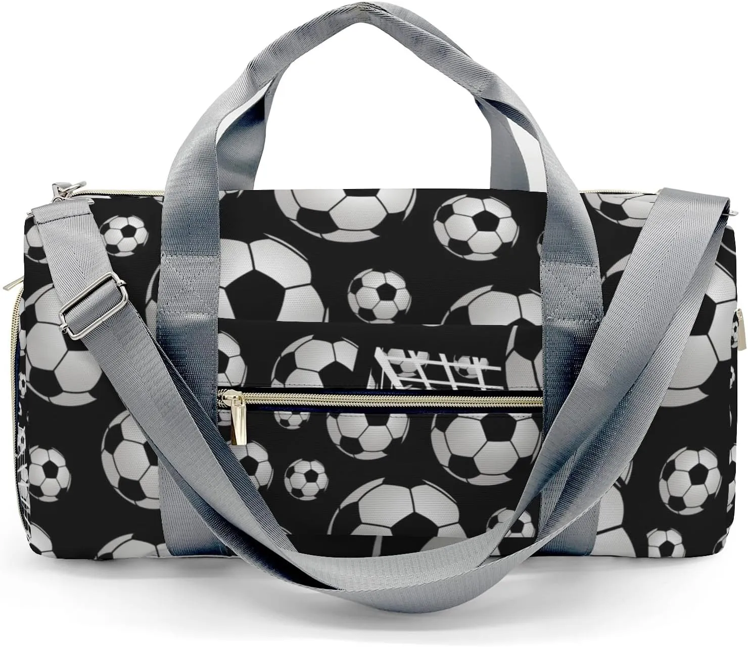 Soccer Ball Player Number Name Gym Bag for Women, Travel Duffle Bag Carry On Weekender Bag with Shoe Compartment