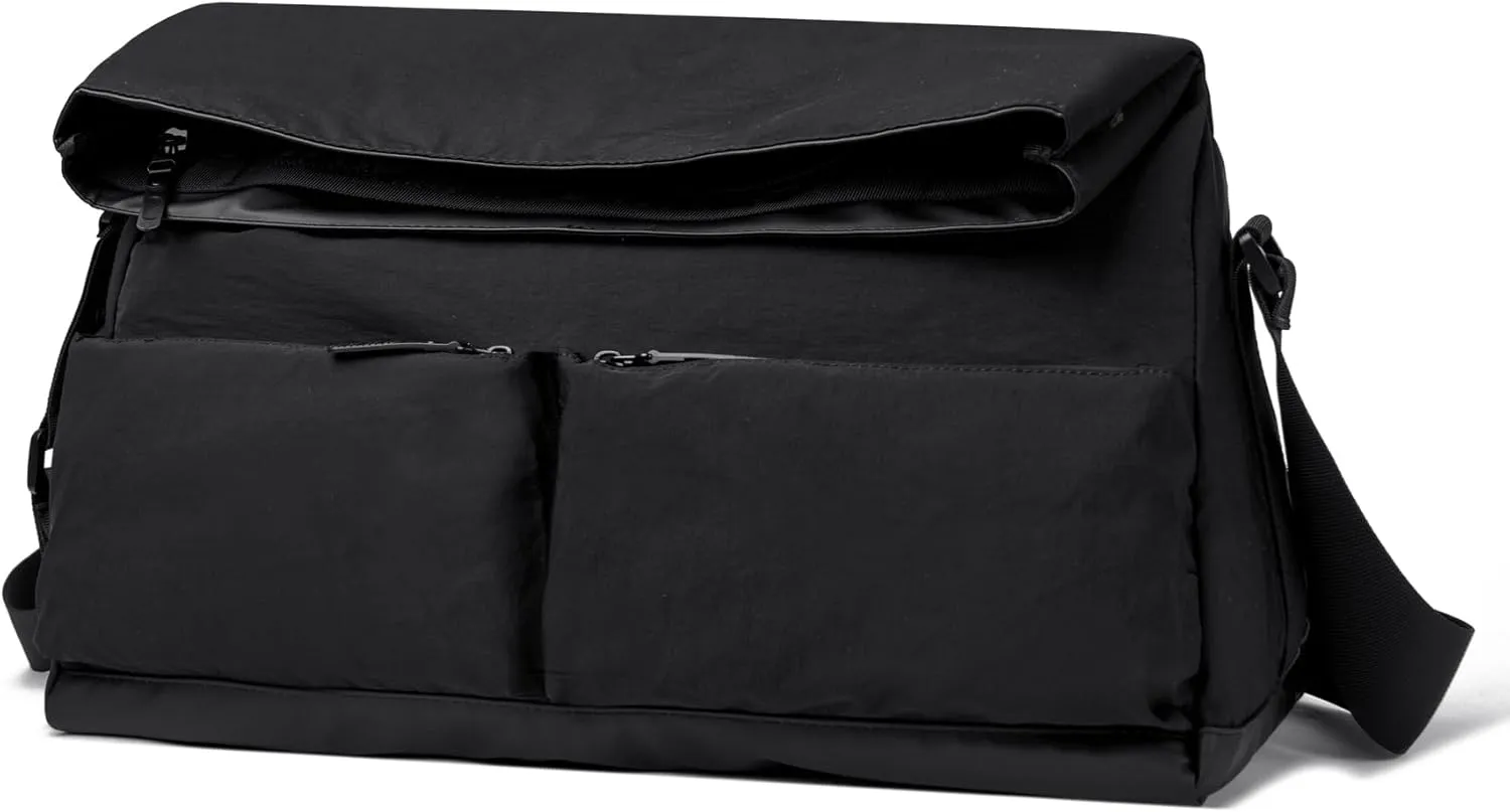 Stylish Gym Bag for Men and Women with Shoe & Wet Compartment, Water-Resistant Fabric Duffle Bag for Travel, Sports, Fitness & Workout (Black)