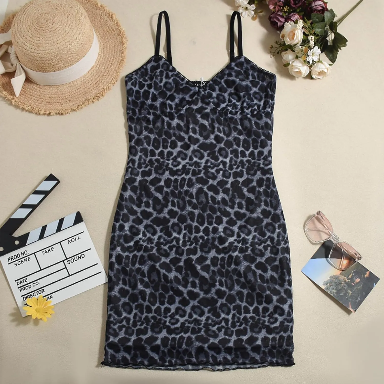 Summer Mini Dress for Women Elegant V Neck Spaghetti Strap Short Bodycon Party Dress Vacation Wear