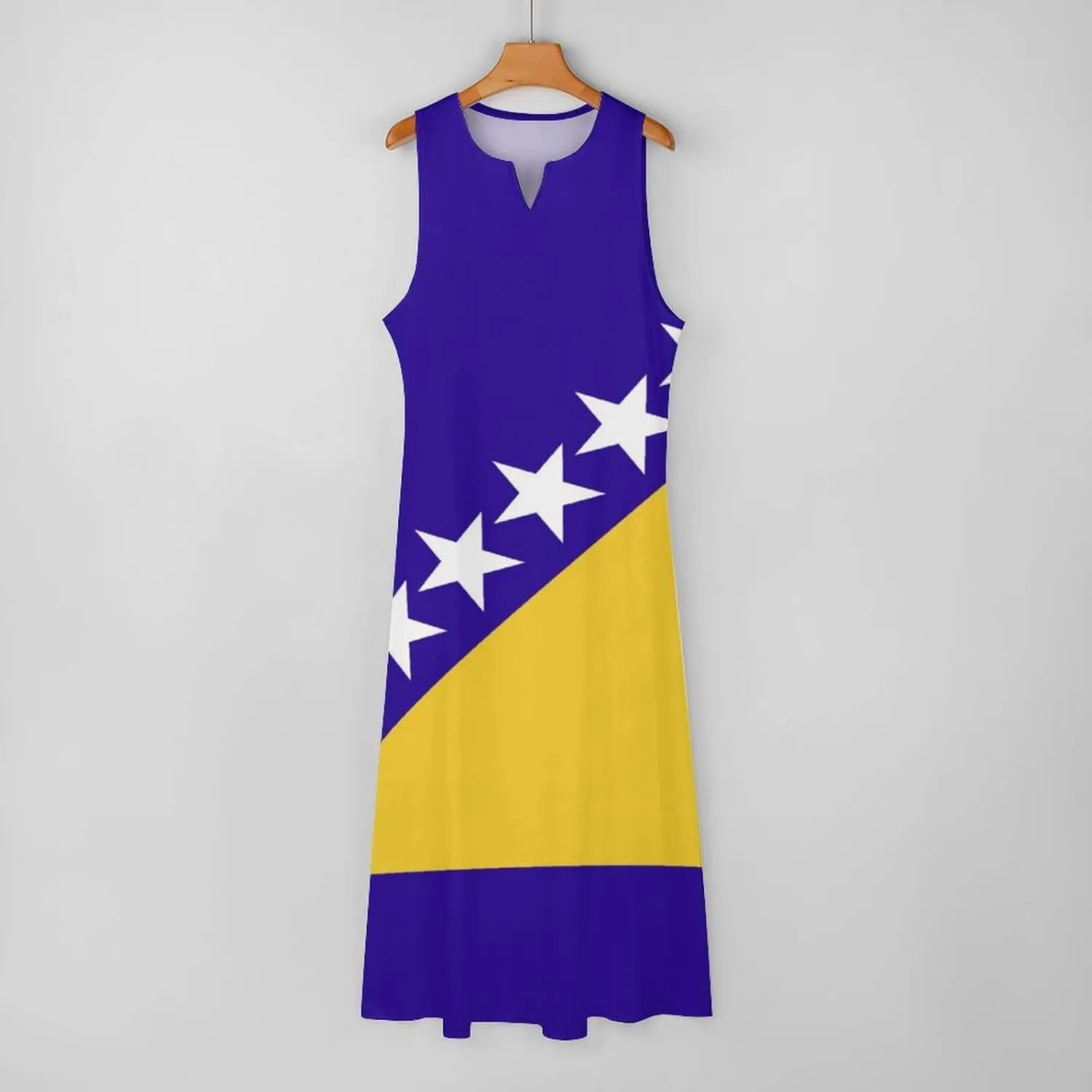 TAIZIYEAH Long Dress Elegant Casual Long Dress Bosnia and Herzegovina Flag Girls Summer Sunshine Beach Skirts for Womens S