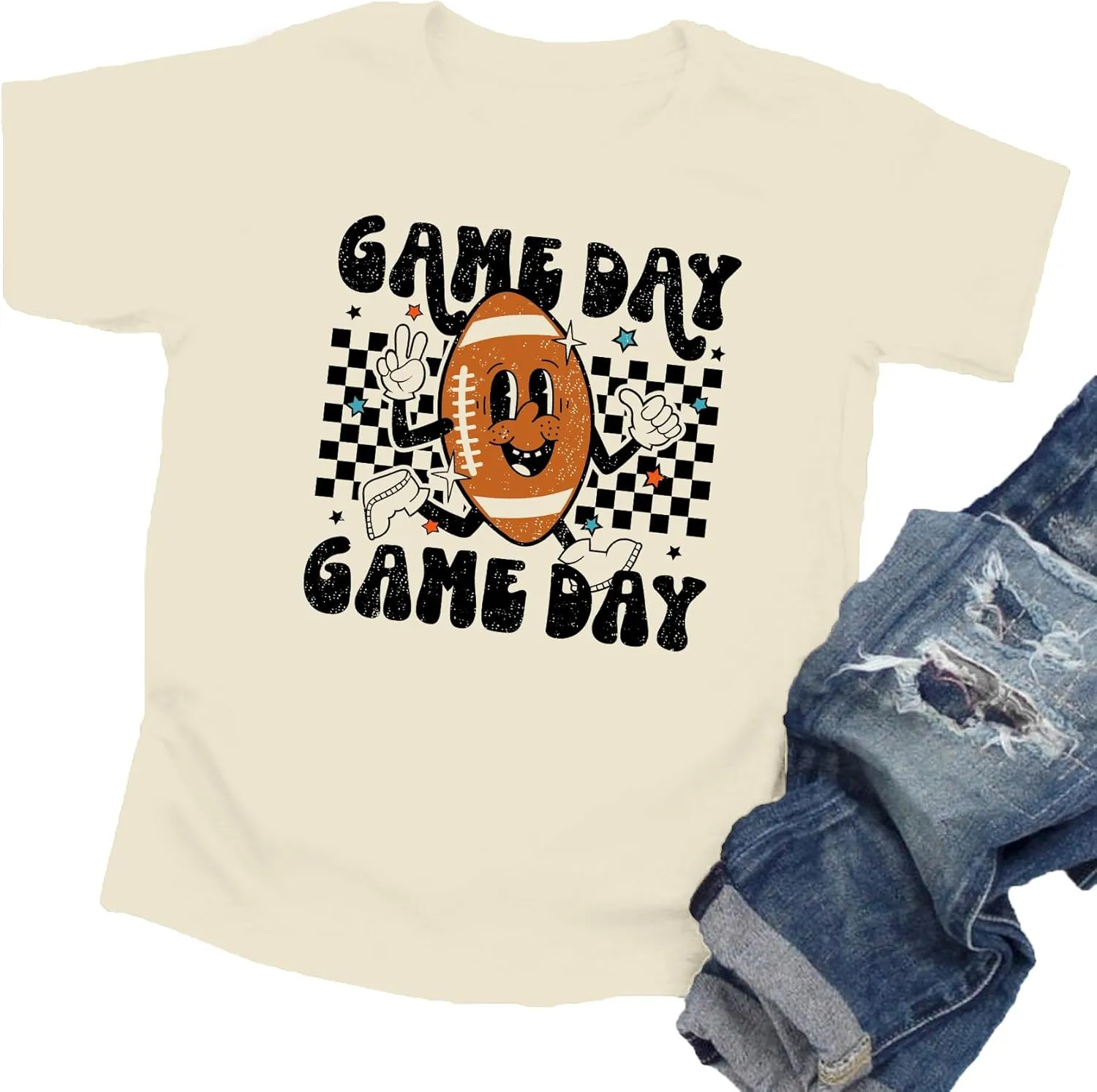 Toddler Baseball Game Day Shirt Boys Girls Funny Baseball Print Graphic T-Shirt Summer Short Sleeves Tops