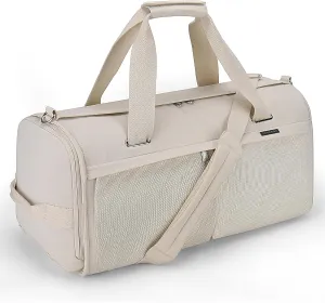 Travel Duffle Bag,Weekender Bags for Women with Shoe CompartmentCarry on Overnight Bag Gym Duffel Bag (beige)