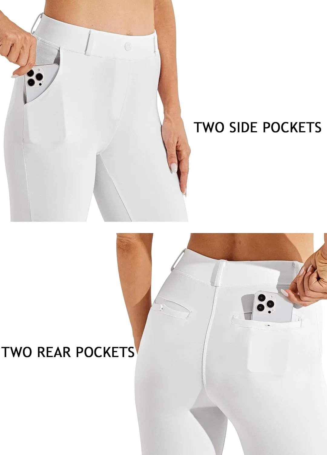 Willit Women's Yoga Dress Pants Skinny Work Slacks Leggings Slim Fit Stretch Office Casual Pants Pockets 27"/28"/29"/30"