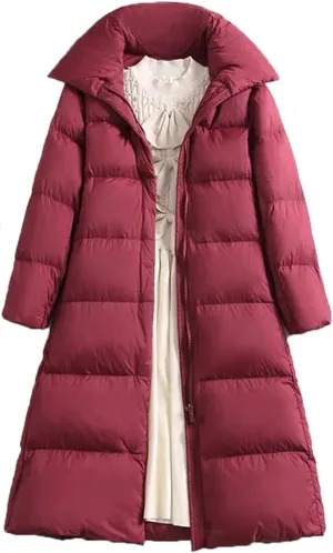 Winter Women's Down Coat Padded Warm Thick Long Puffer Jacket Casual Parkas Overcoat