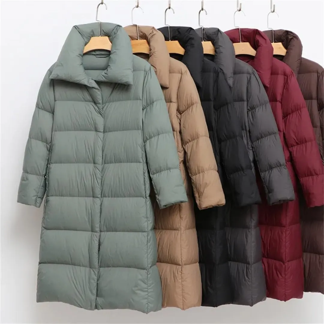 Winter Women's Down Coat Padded Warm Thick Long Puffer Jacket Casual Parkas Overcoat
