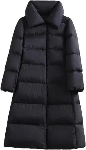Winter Women's Down Coat Padded Warm Thick Long Puffer Jacket Casual Parkas Overcoat