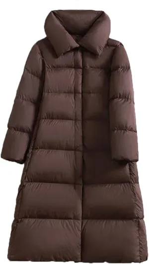 Winter Women's Down Coat Padded Warm Thick Long Puffer Jacket Casual Parkas Overcoat