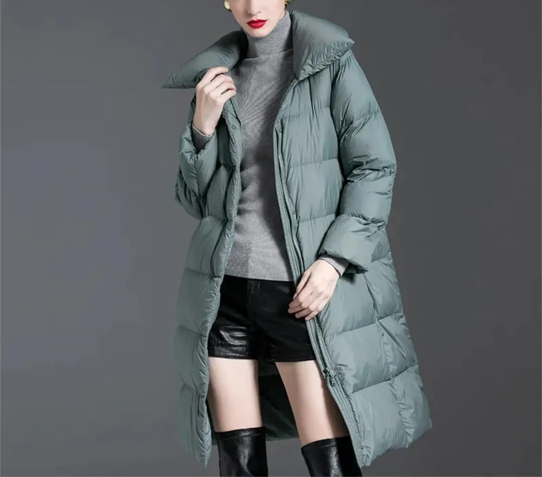 Winter Women's Down Coat Padded Warm Thick Long Puffer Jacket Casual Parkas Overcoat