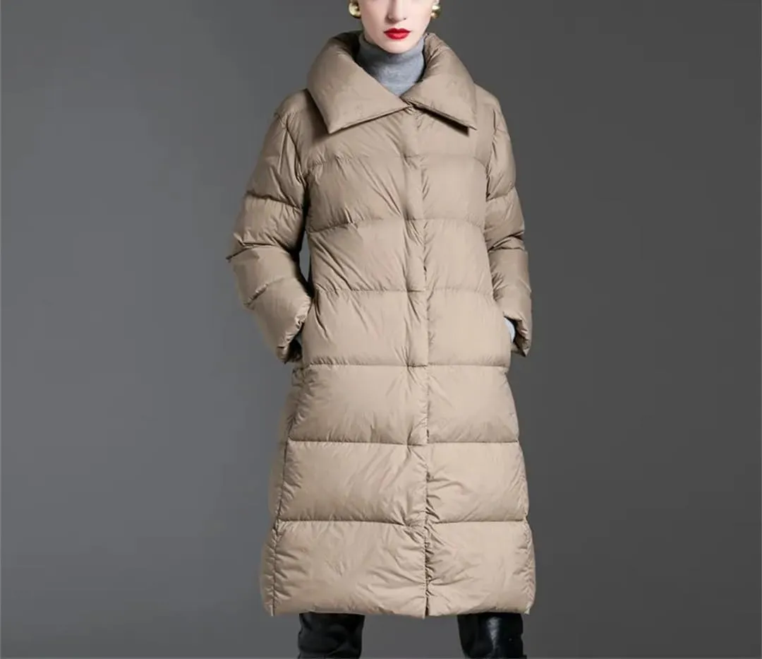 Winter Women's Down Coat Padded Warm Thick Long Puffer Jacket Casual Parkas Overcoat