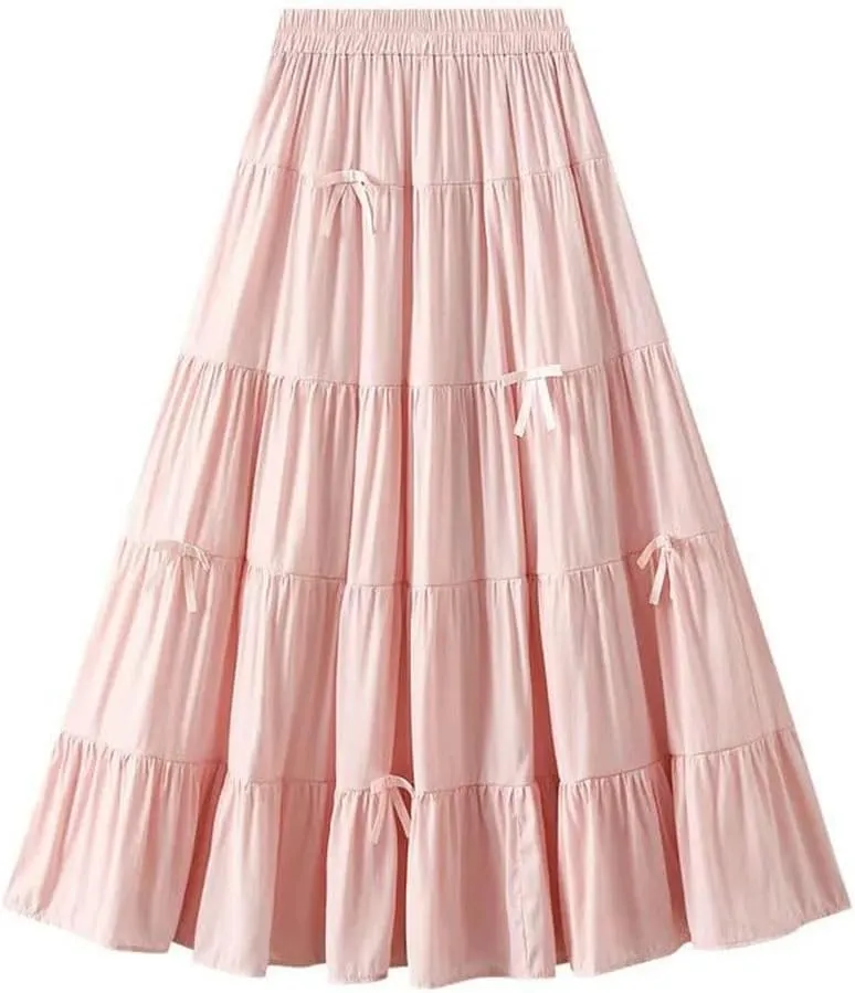 Women Elegant Elastic High Waist Bow Slim Skirts