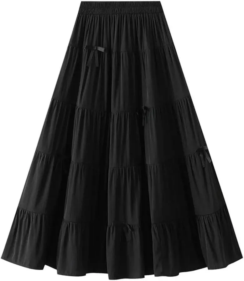 Women Elegant Elastic High Waist Bow Slim Skirts