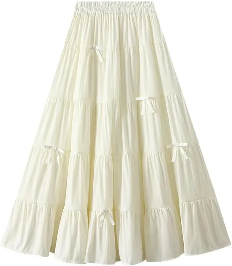 Women Elegant Elastic High Waist Bow Slim Skirts