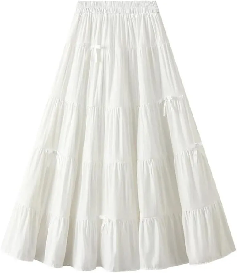 Women Elegant Elastic High Waist Bow Slim Skirts