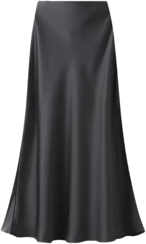 Women Elegant Satin Fishtail Skirts Temperament Long Skirt Solid Color All-Match Dress
