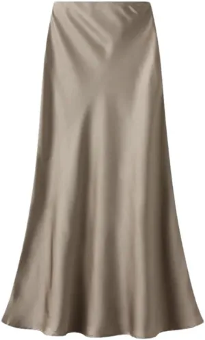 Women Elegant Satin Fishtail Skirts Temperament Long Skirt Solid Color All-Match Dress