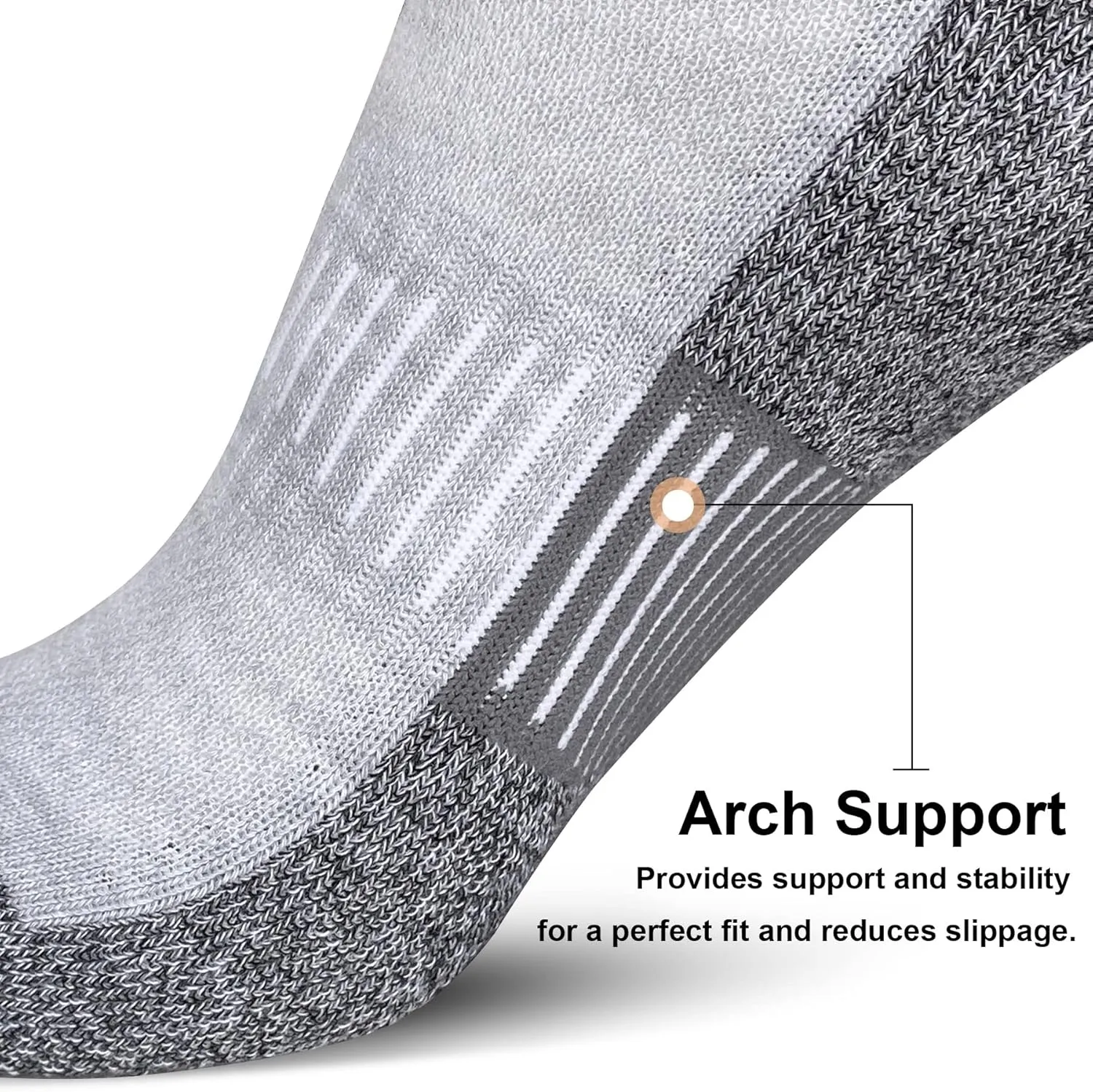 Women's Athletic Cushioned Ankle Socks for Running, Workout and Sports (6 Pairs)