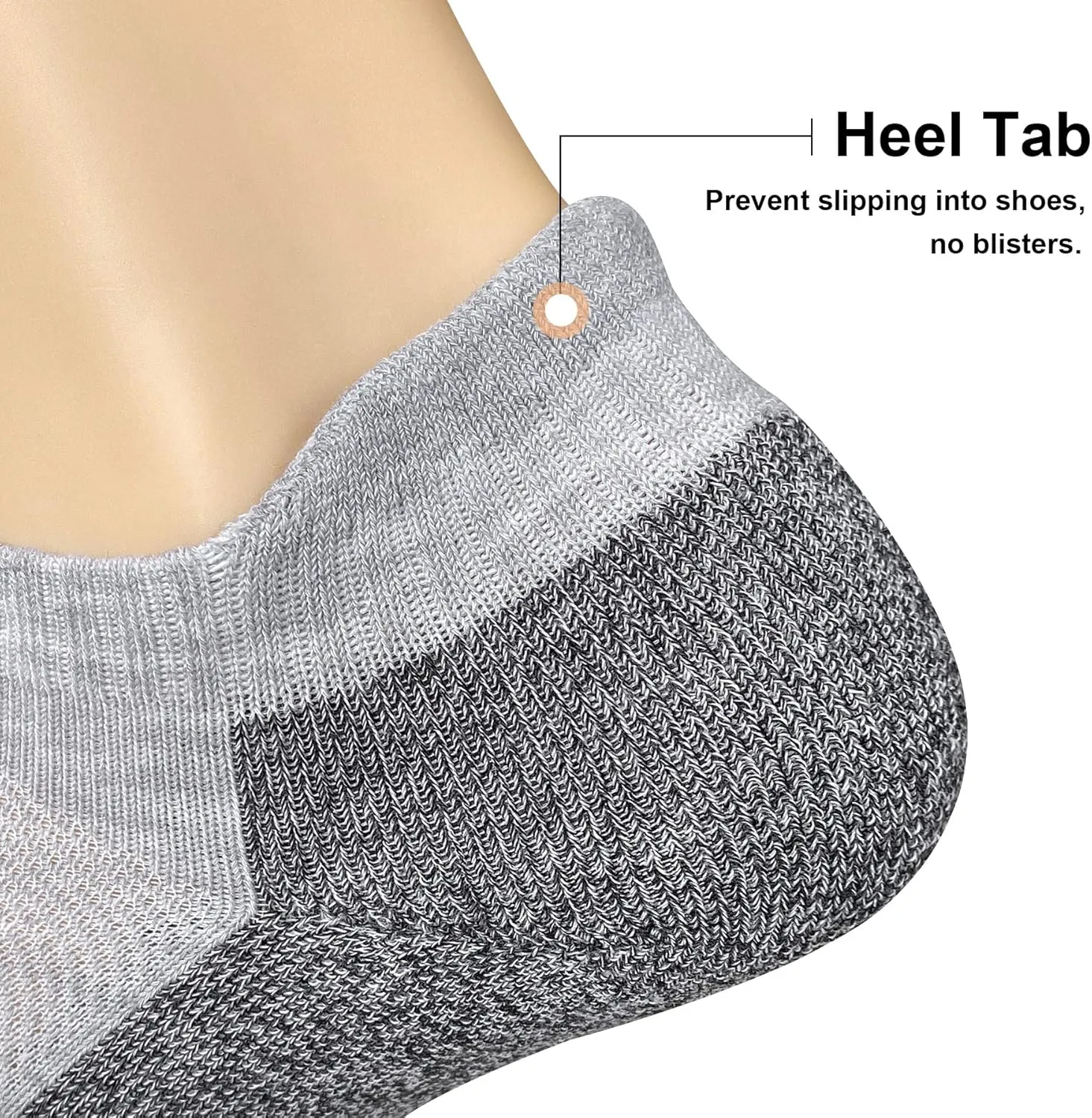 Women's Athletic Cushioned Ankle Socks for Running, Workout and Sports (6 Pairs)