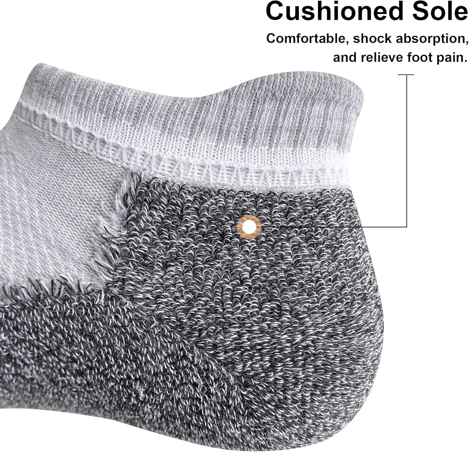 Women's Athletic Cushioned Ankle Socks for Running, Workout and Sports (6 Pairs)