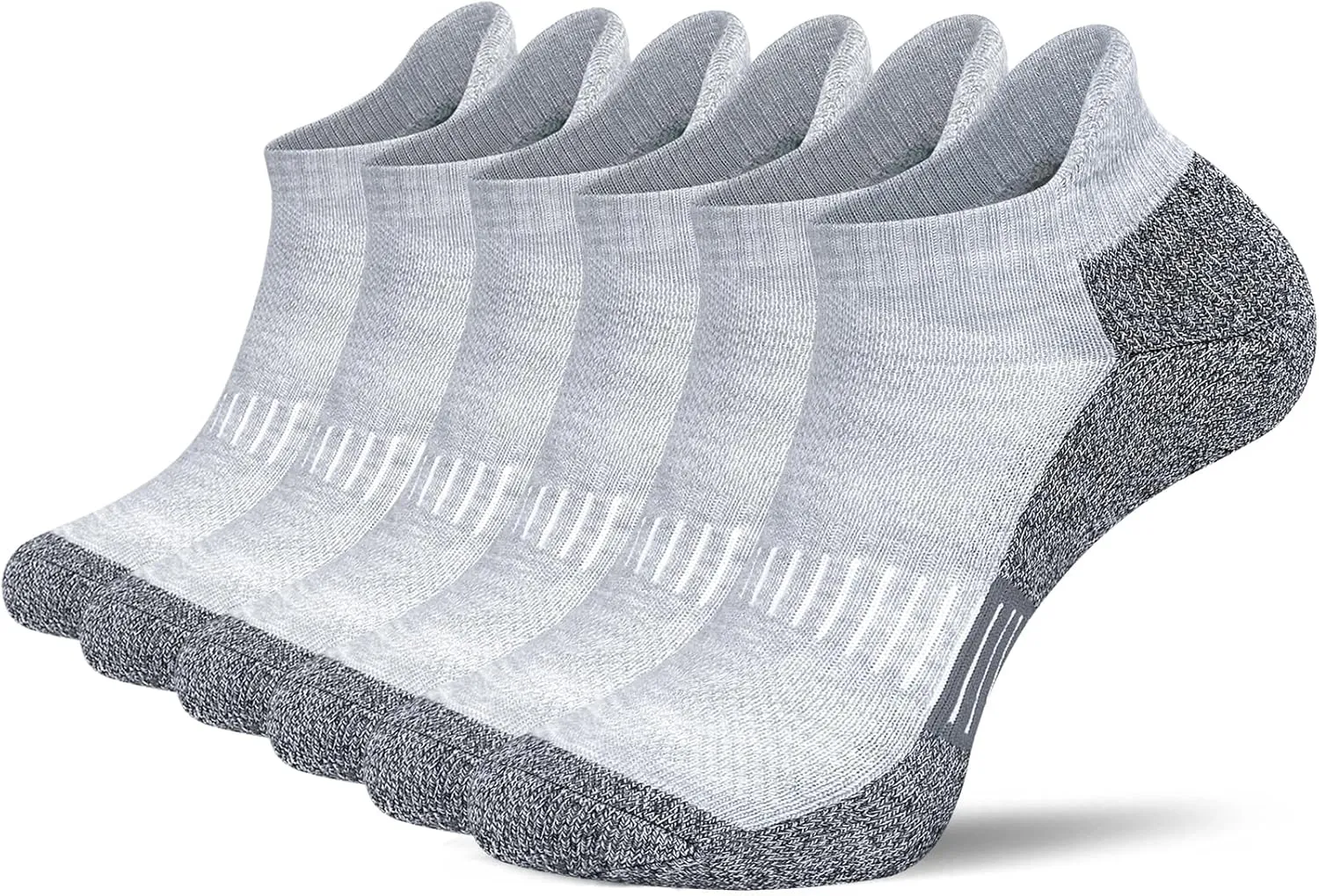 Women's Athletic Cushioned Ankle Socks for Running, Workout and Sports (6 Pairs)