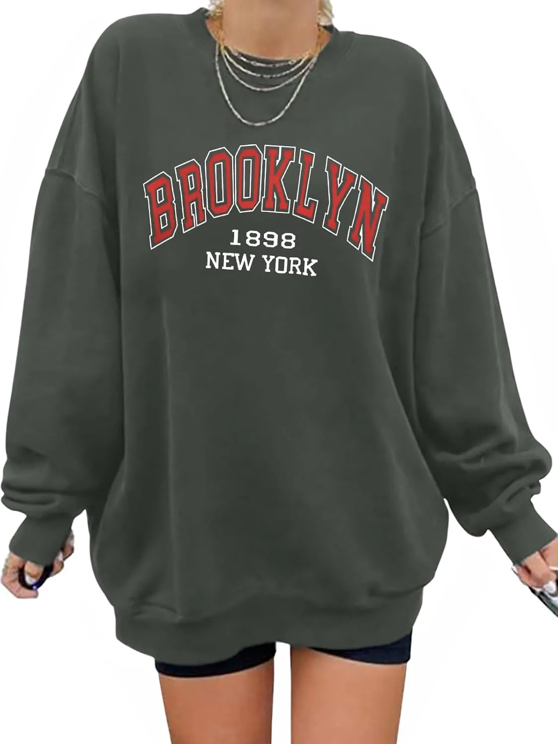 Women's Graphic Sweatshirts Oversized Long Sleeve Cute Los Angeles Loose Crewneck Pullover Sweatshirt