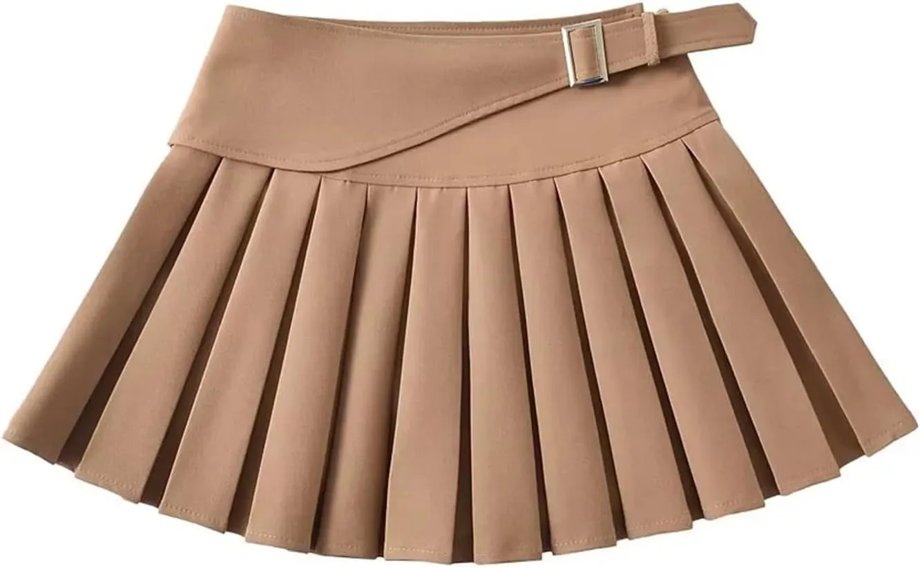 Womens Mini Pleated Skirt High Waisted Sexy Club Tennis Skirt A-Line School Uniform Y2k Short Preppy Skater Skirts