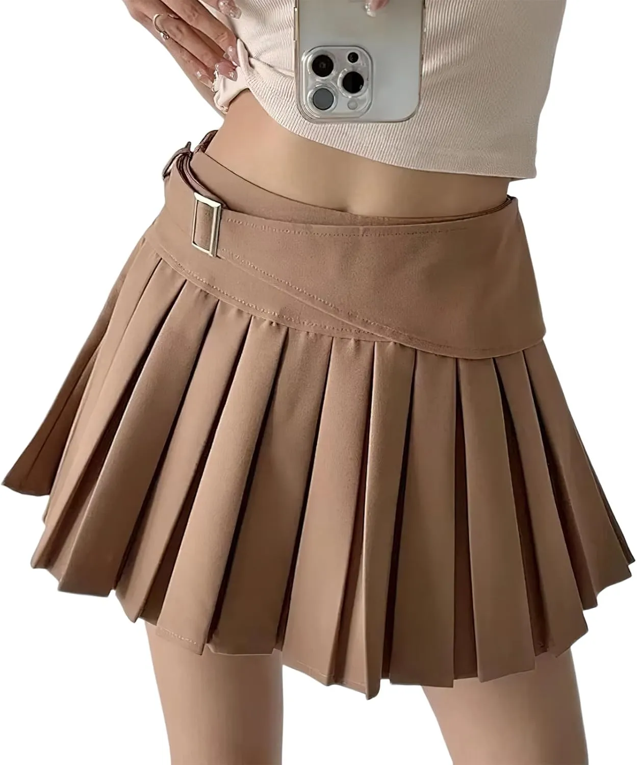 Womens Mini Pleated Skirt High Waisted Sexy Club Tennis Skirt A-Line School Uniform Y2k Short Preppy Skater Skirts