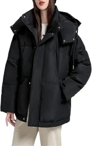 Womens Oversized Puffer Parkas Winter Jacket Casual Hooded Down Cotton Coat