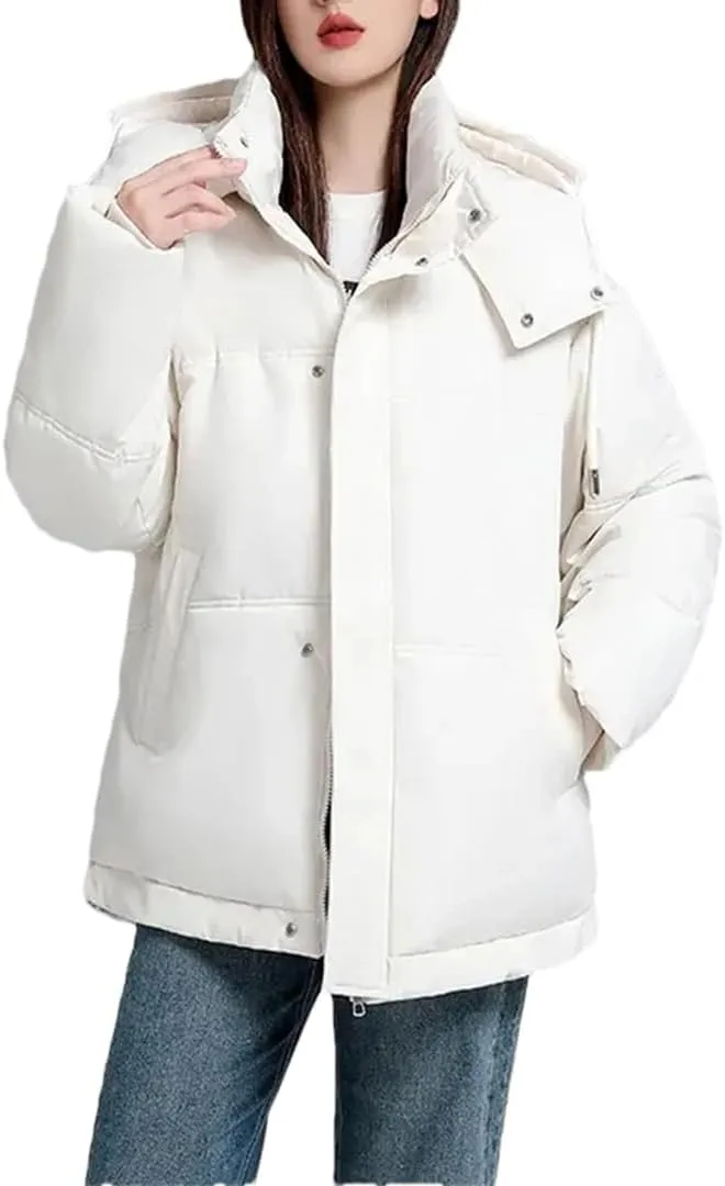 Womens Oversized Puffer Parkas Winter Jacket Casual Hooded Down Cotton Coat