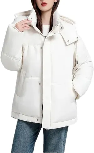 Womens Oversized Puffer Parkas Winter Jacket Casual Hooded Down Cotton Coat