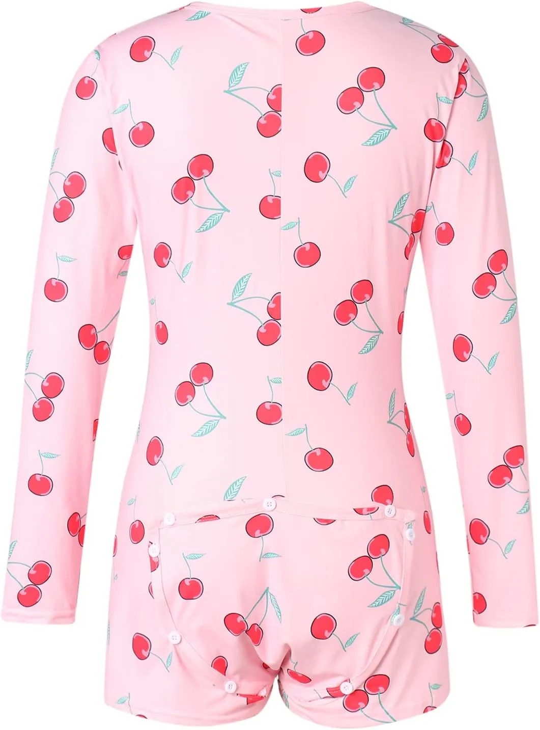 Women's Sexy Deep V Neck Onesie Pajamas Short Jumpsuit One Piece Romper Bodysuit Flapjacks with Drop Seat Butt Flap